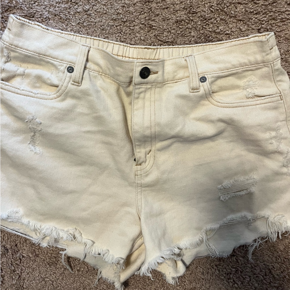 Aerie Jean Cream Shorts